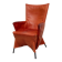 Gerard van der Berg Orange Leather Skirt Arm Chair 1980s