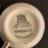 2 cups and 2 sub cups old earthenware Gien model Mireille
