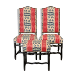 Two Sheepbone chairs and a matching ottoman