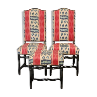 Two Sheepbone chairs and a matching ottoman