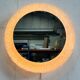 Vintage Round Hillebrand Iceglass Mirror with Lighting