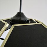 Black flower and gold hanging lamp, 80s