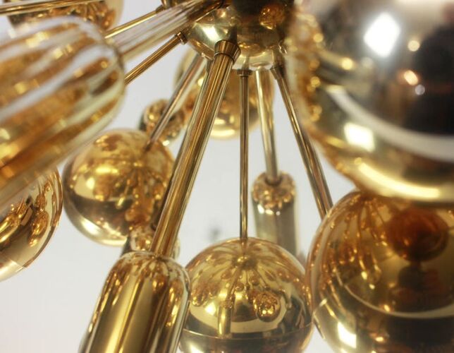 Sputnik ceiling lamp in brass or wall lamp by Cosack Germany 1970s