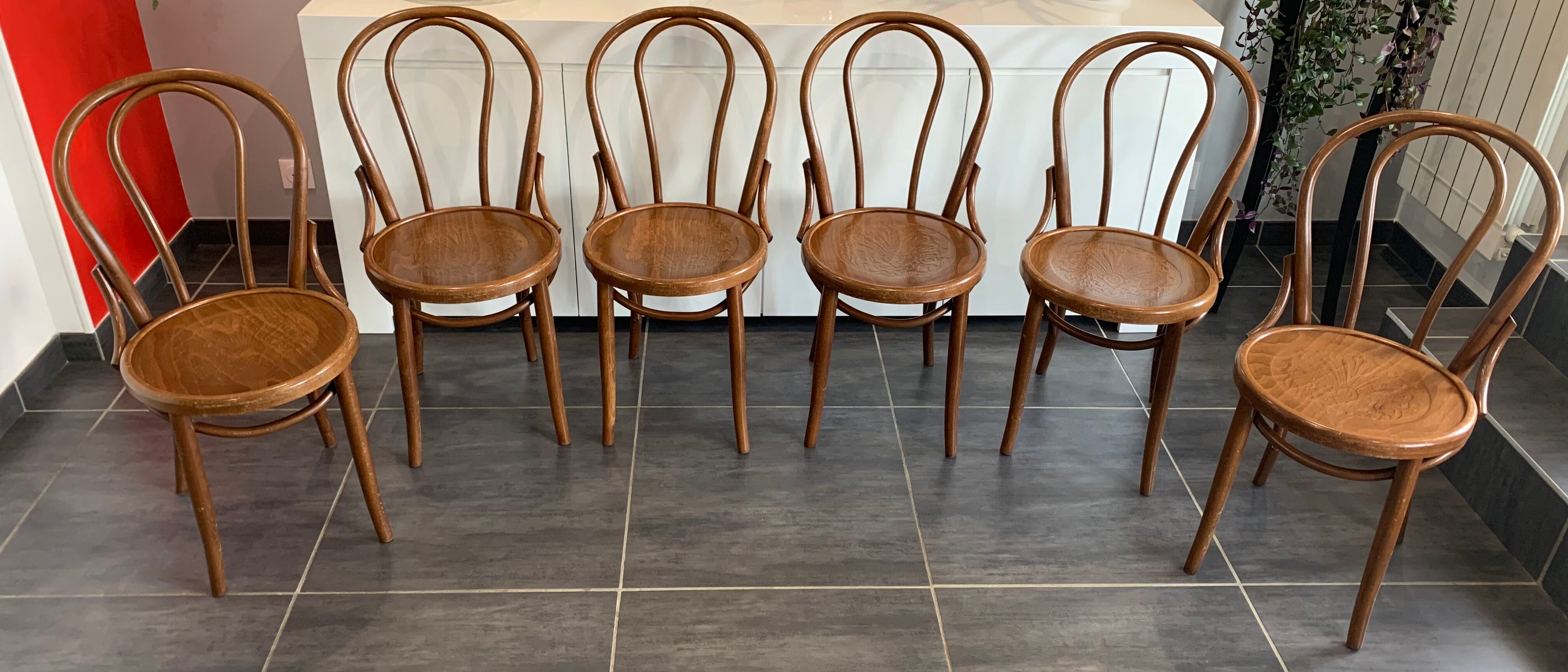 Series of 6 bistro chairs
