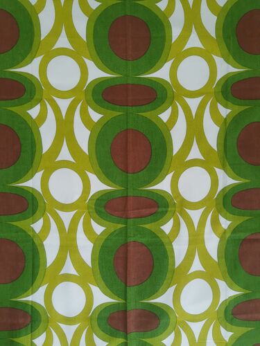 Nappe rectangulaire motifs géométriques années70 seventies vintage
