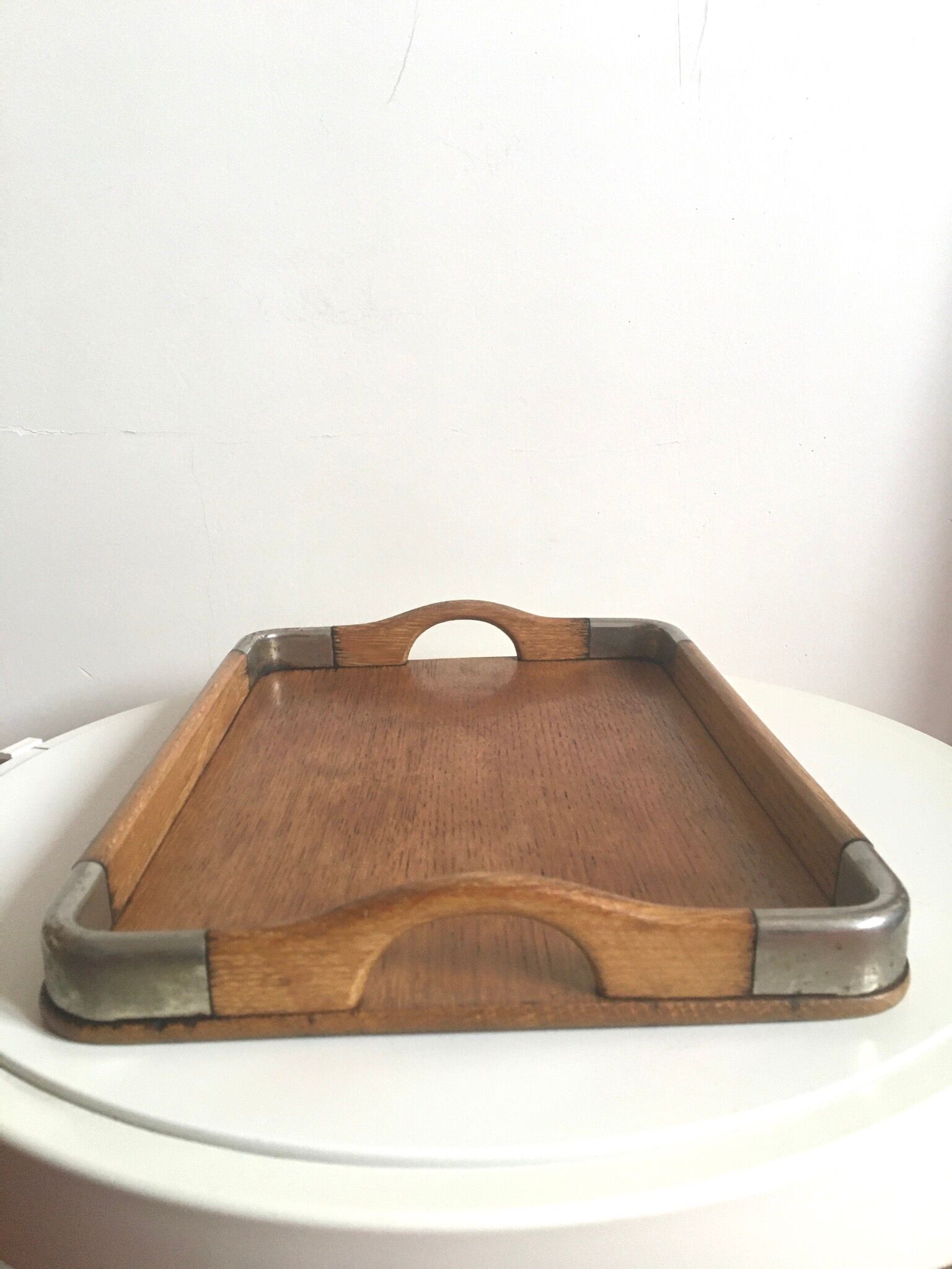 Wooden and metal tray 50s