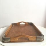 Wooden and metal tray 50s