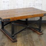 Eiffel style wood and metal coffee table