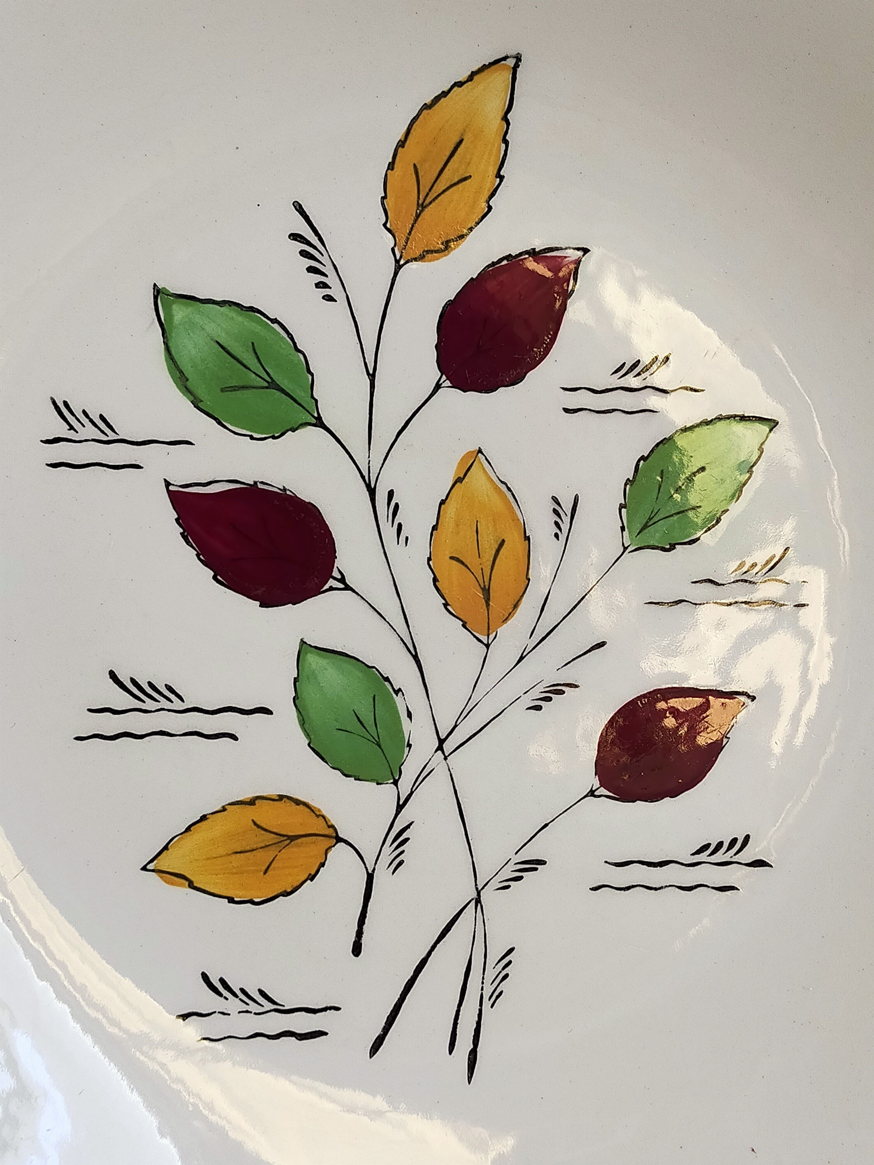 Seven vintage plates in fine earthenware from Gien service Gentilly