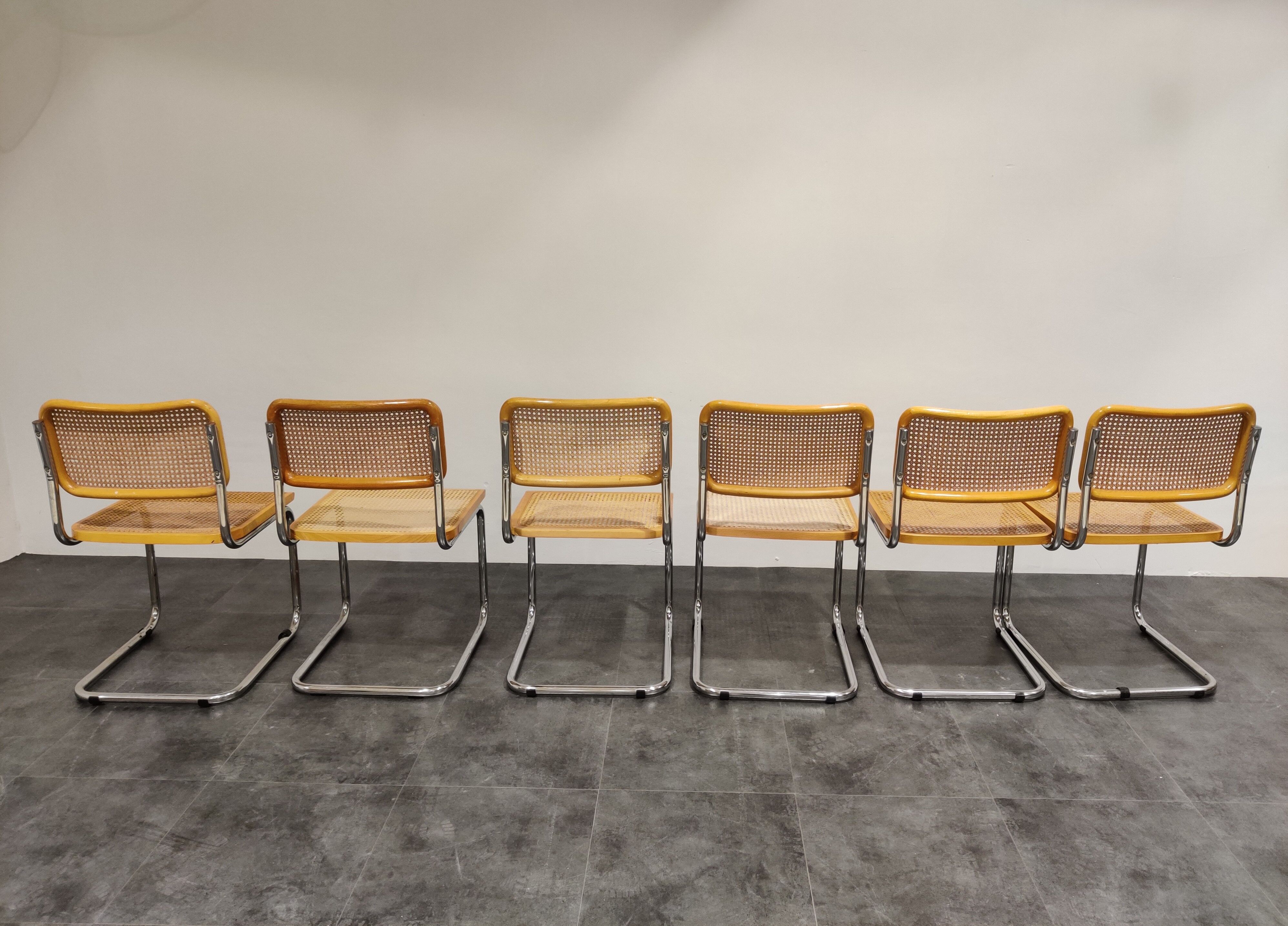 Set of 6 vintage Marcel Breuer Cesca chairs , 1970