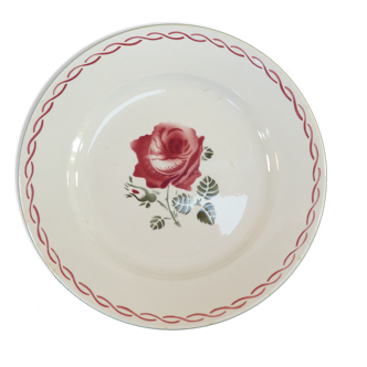 Round dish badonviller pink red nº1