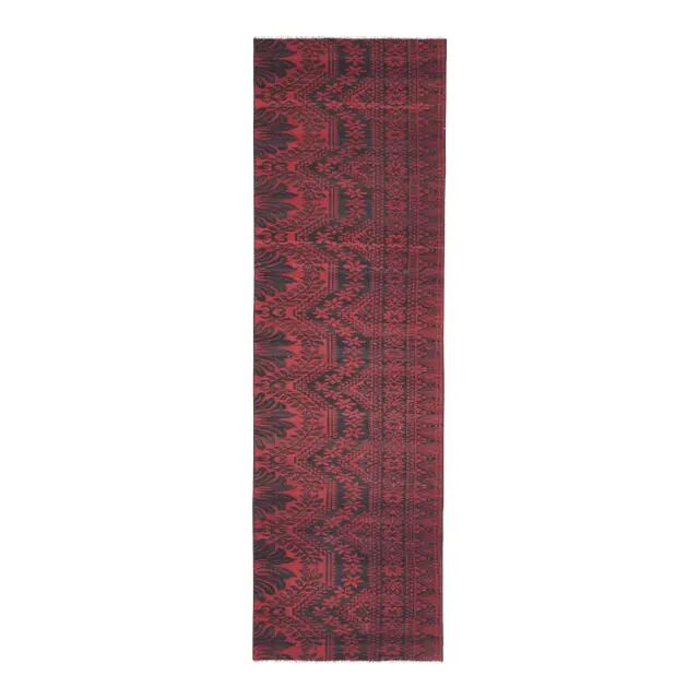 Vintage Turkish Oushak Handmade Wool Cotton Red Runner Rug 78x258