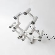 Vintage Space Age Geometric Chandelier by Gaetano Sciolari, 13 Lights, Aluminium
