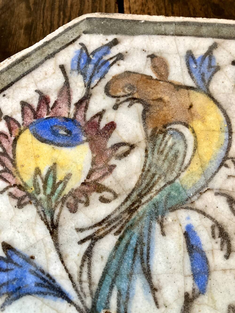 Ancient Persian tile in glazed earthenware