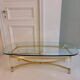 Vintage coffee table with bevelled glass and plexiglass from the 1970s.