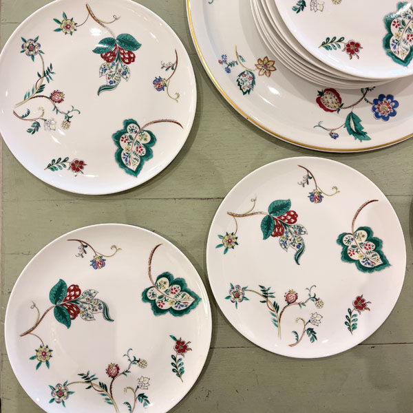 Dessert service Bernardaud, 1 course and 12 plates, Limoges porcelain