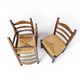 3 x Antique provincial ladderback child's chair / rush seat / 1930s