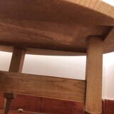 Coffee table in oak and ceramic by GUILLERME ET CHAMBRON