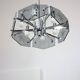 Vintage Italian Chrome and Glass Chandelier, 70s