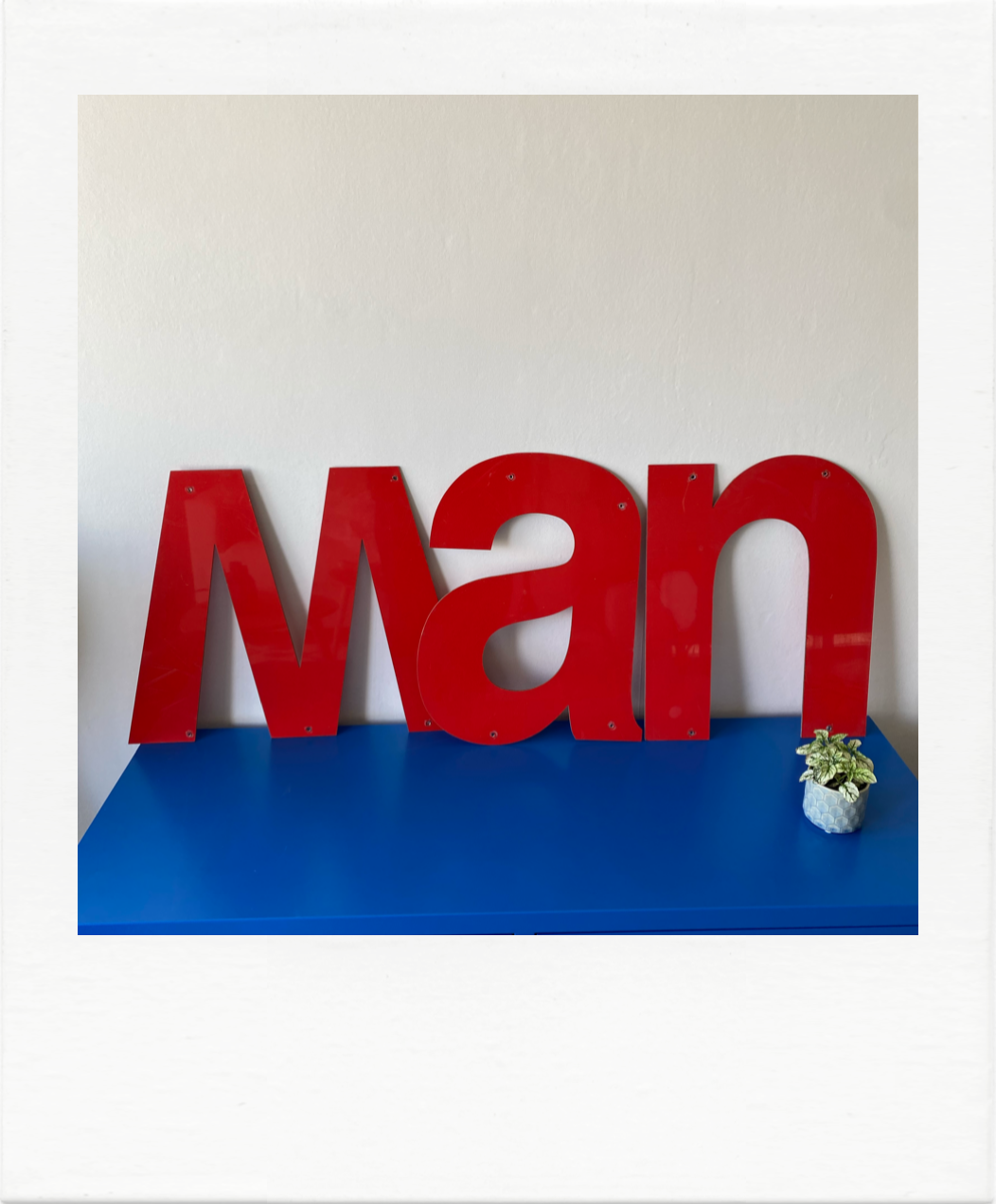 Ancient letter sign aluminium dibond