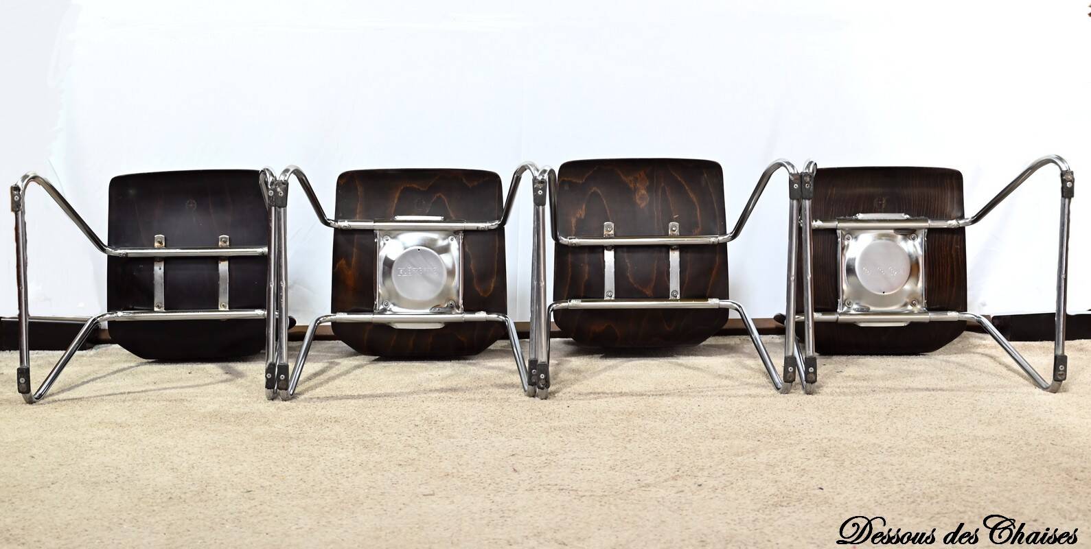 Set of 4 Pagwood Chairs, stamped Pagholz Flötotto – 1960