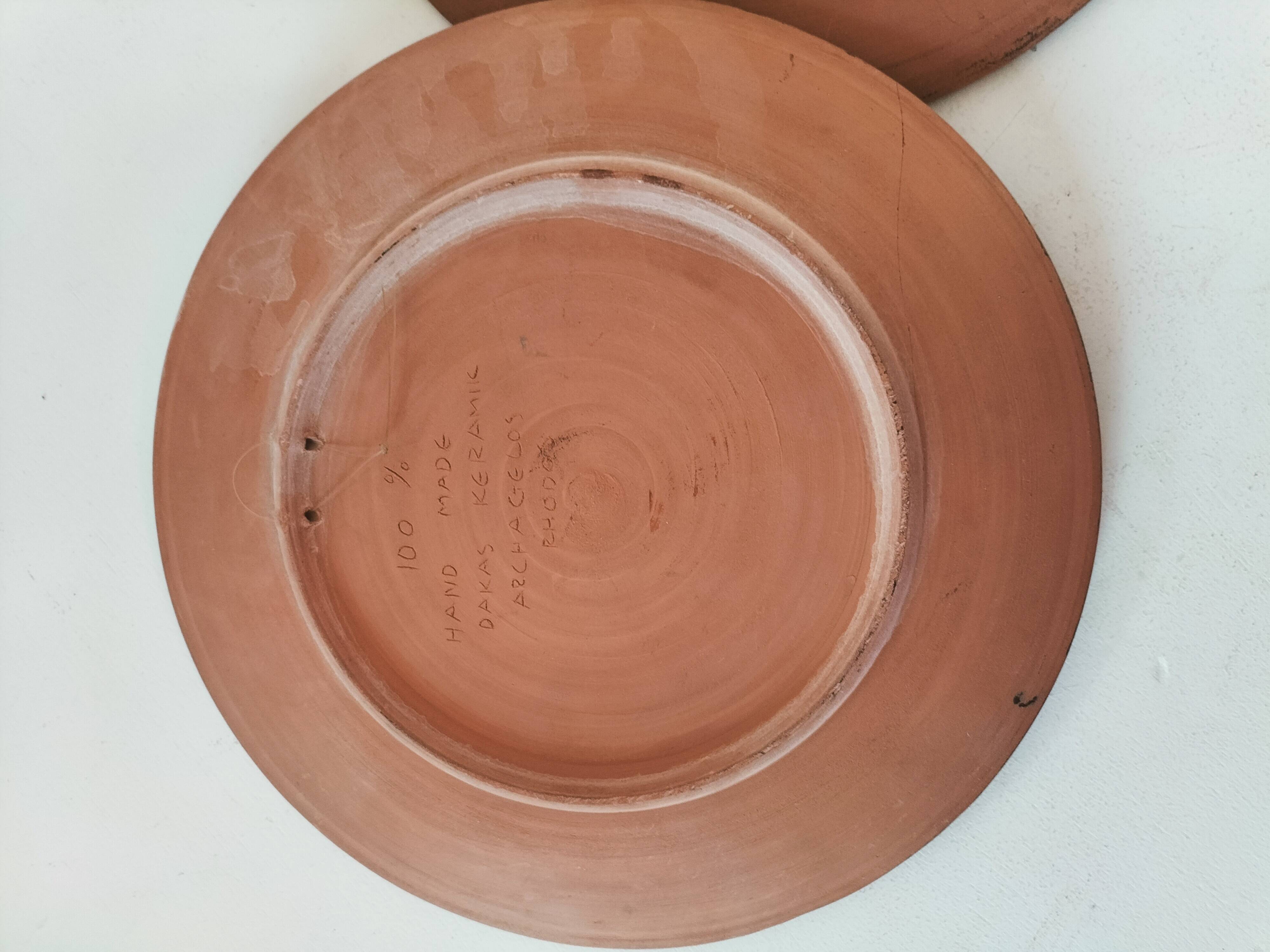 Duo plates Dakas Rhodes antique boats – handmade ceramics