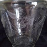 Carafe à spiritueux en cristal fin gravé motifs fougère