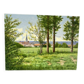 Vue de village signé