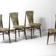 Eclectic scandinavian floating dining chairs in floral upholstery, 1960s