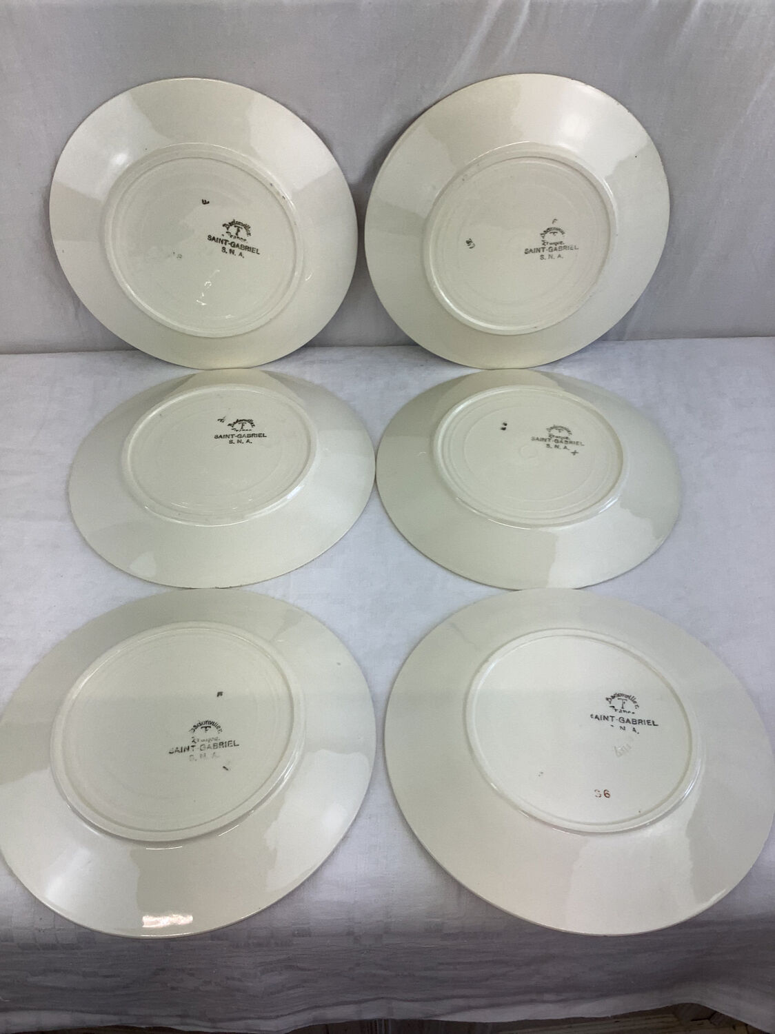 6 Flat plates Vintage france Badonviller