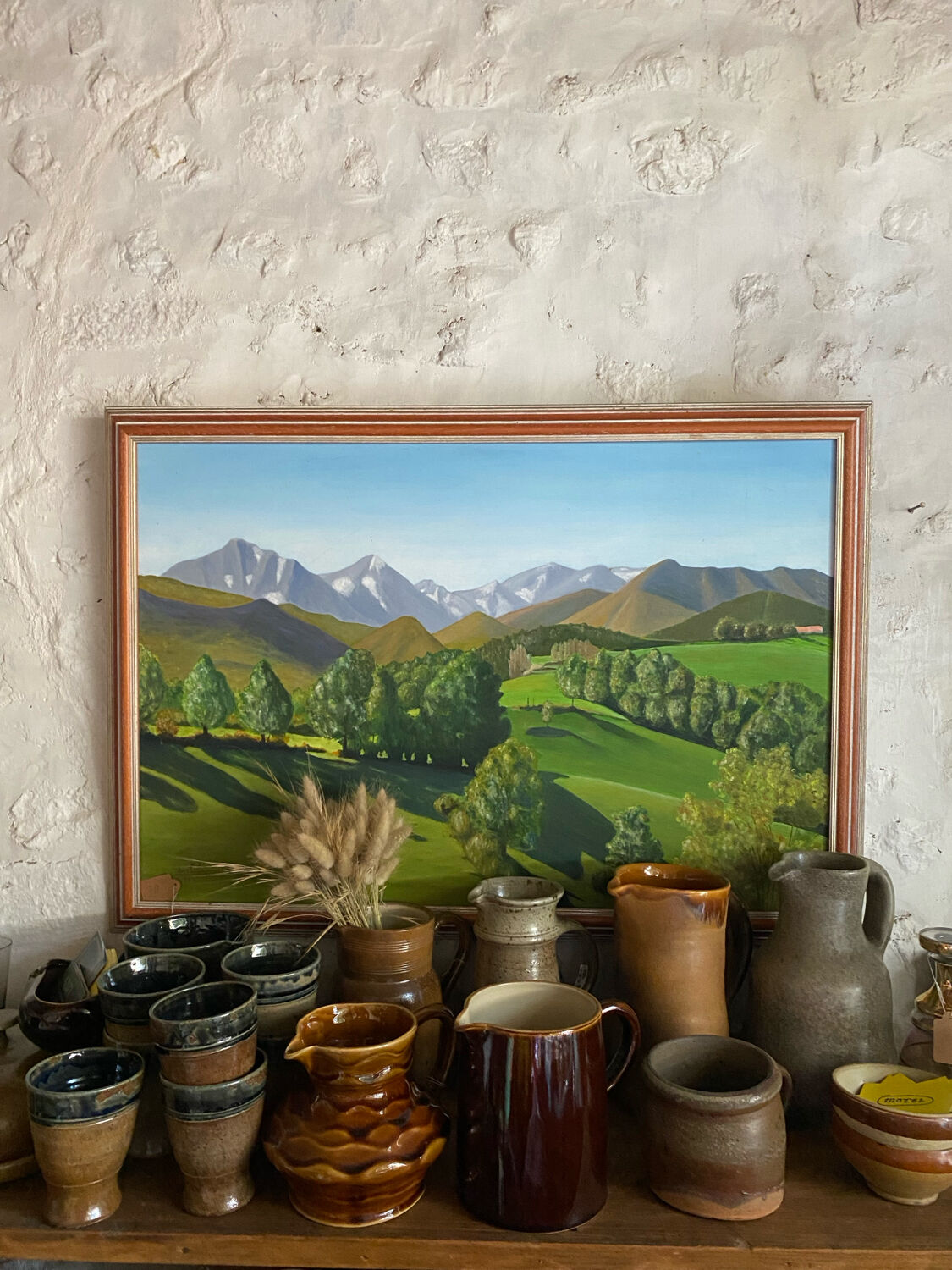 Old oil painting on canvas