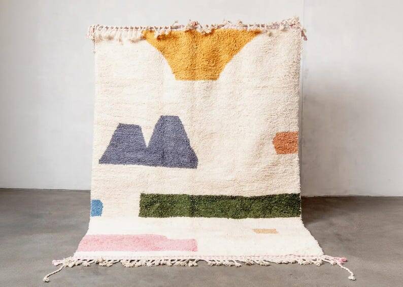 Authentic handmade woven beni ourain rug.