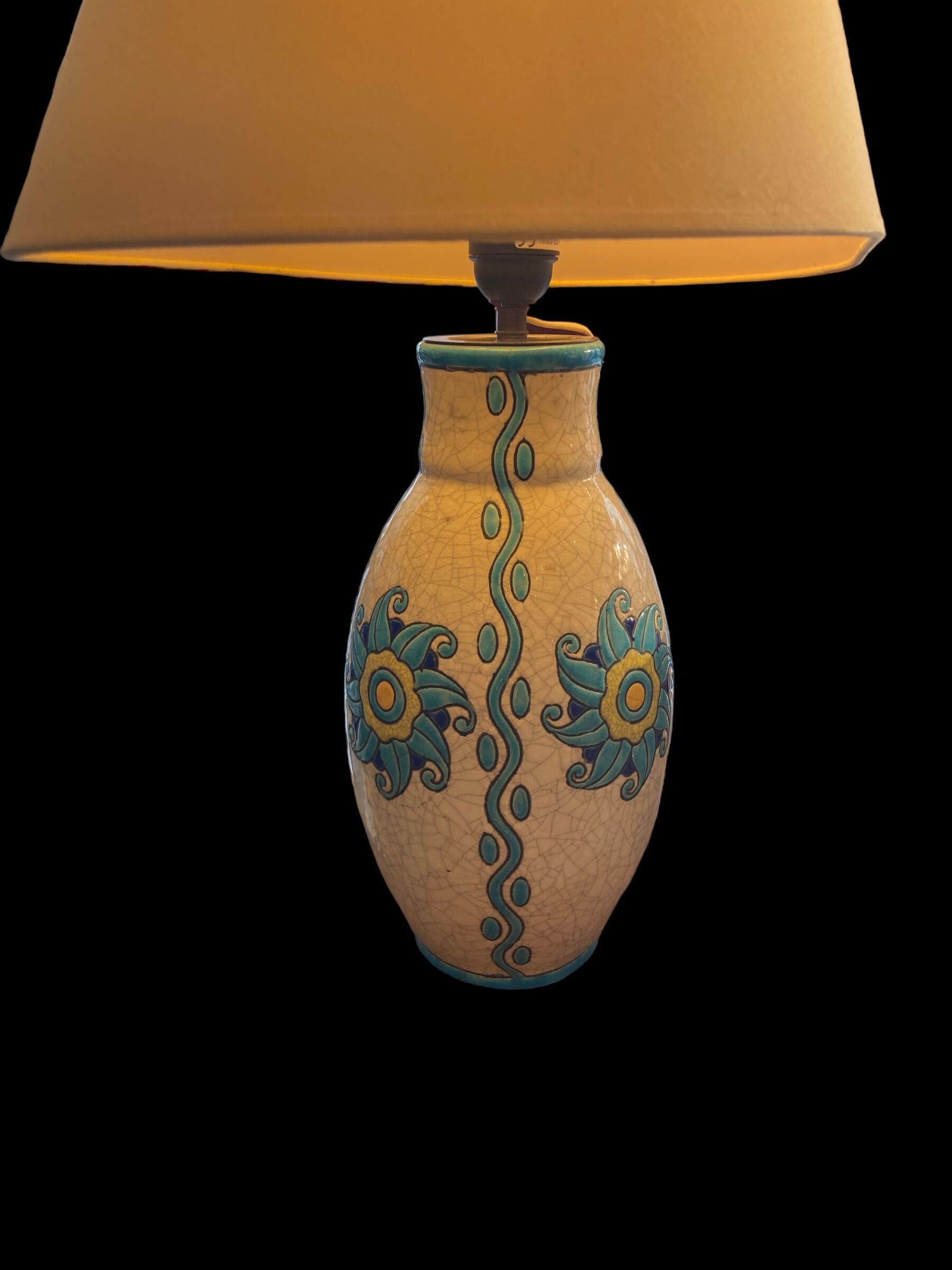 Table lamp by Boch Frères Keramis XXth
