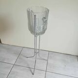 Large Champagne bucket in pressed molded glass and its support.
