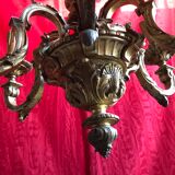 Lustre à 6 lumières en bronze Napoléon III