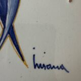 vintage plate in earthenware with birds