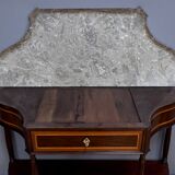 Console in mahogany and marble, Louis XVI period – late 18th century.