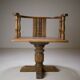 Swivel armchair in carved oak with ball bearings, early 20th century.