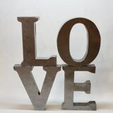 4 decorative letters metal sign LOVE FLY