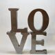 4 decorative letters metal sign LOVE FLY