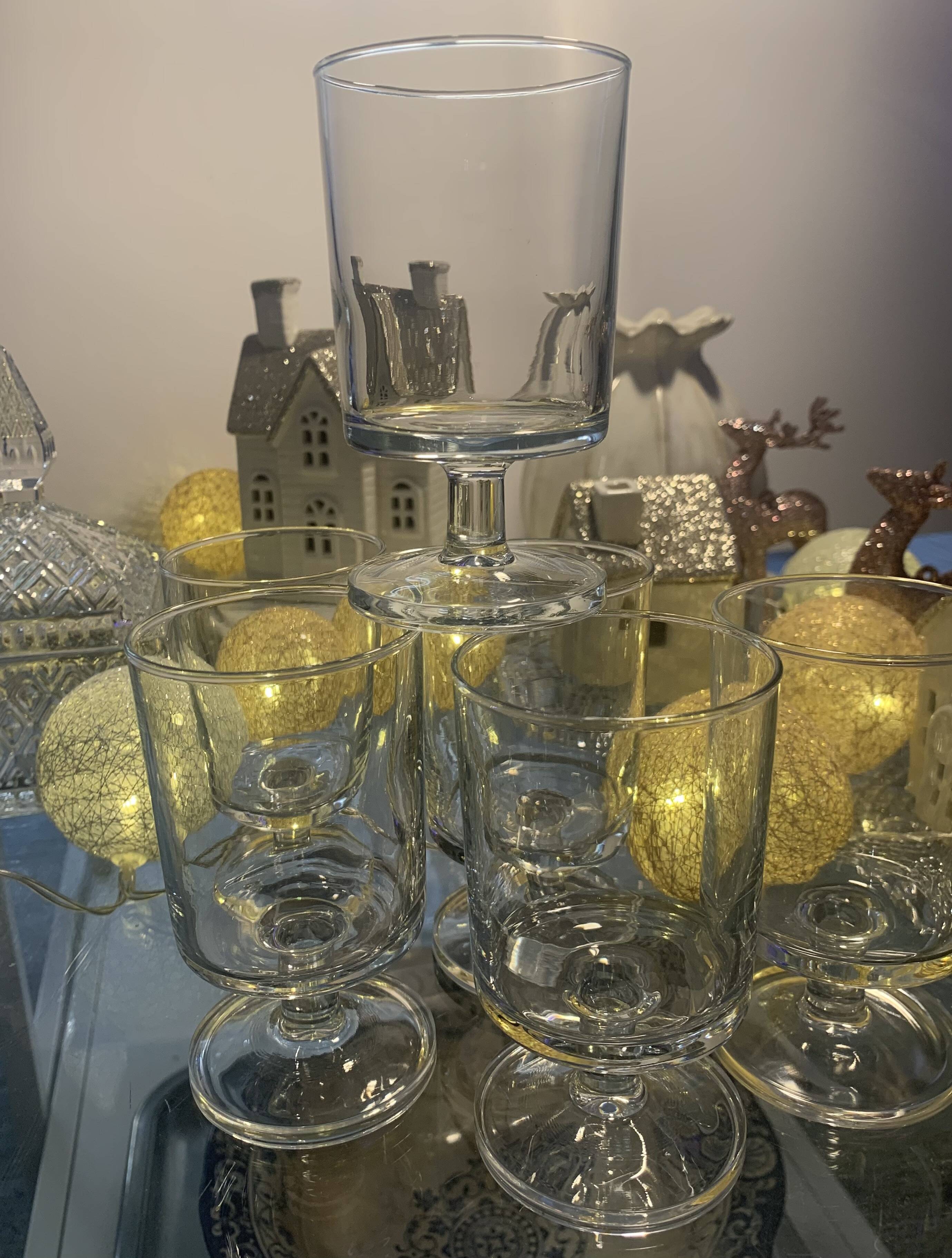 lot of vintage stemmed glasses from the 60s/70s