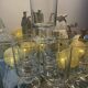 lot of vintage stemmed glasses from the 60s/70s
