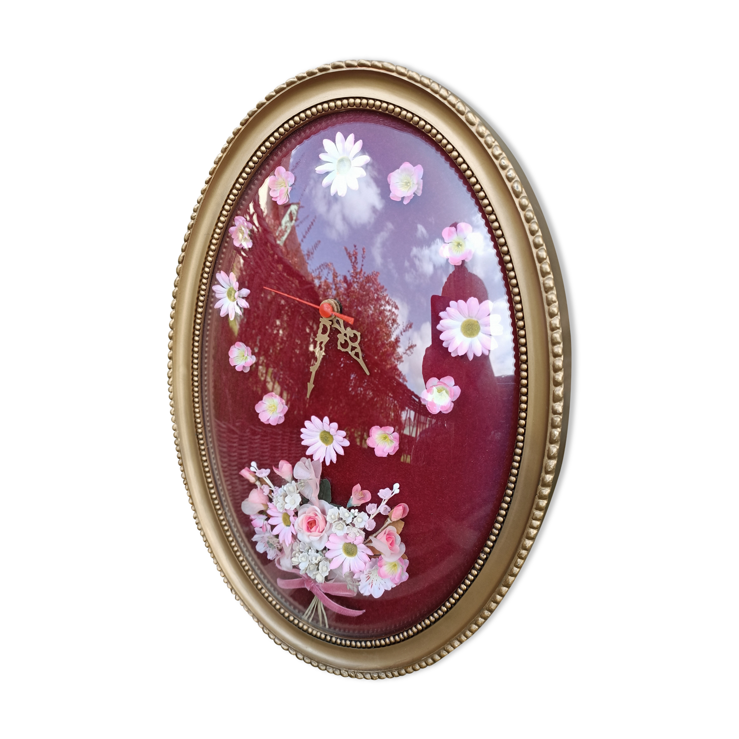 Vintage curved glass clock frame