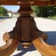 Square dining table, central leg, seats 8