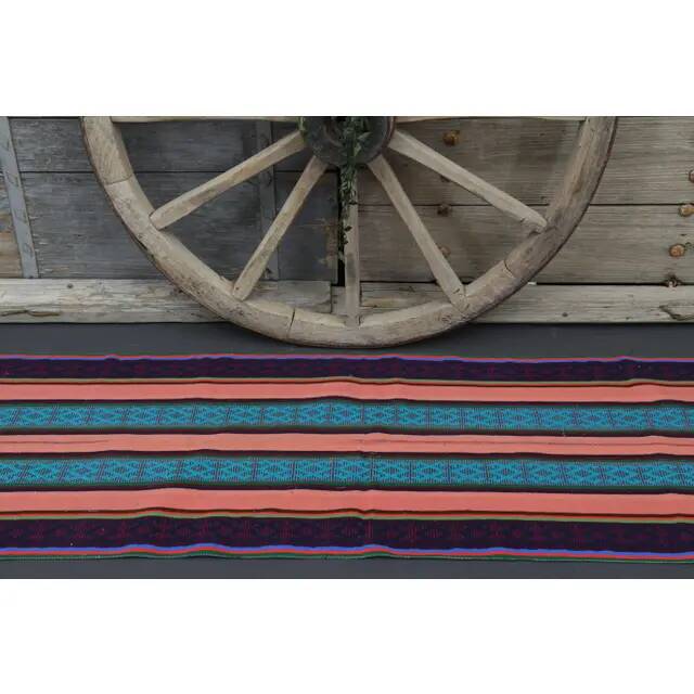 Vintage Turkish Oushak Handmade Wool Cotton Pink Runner Rug 71x246
