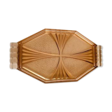 Plateau en verre rose