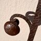 Wall coat rack, lyre shape, wrought iron, Art Deco style