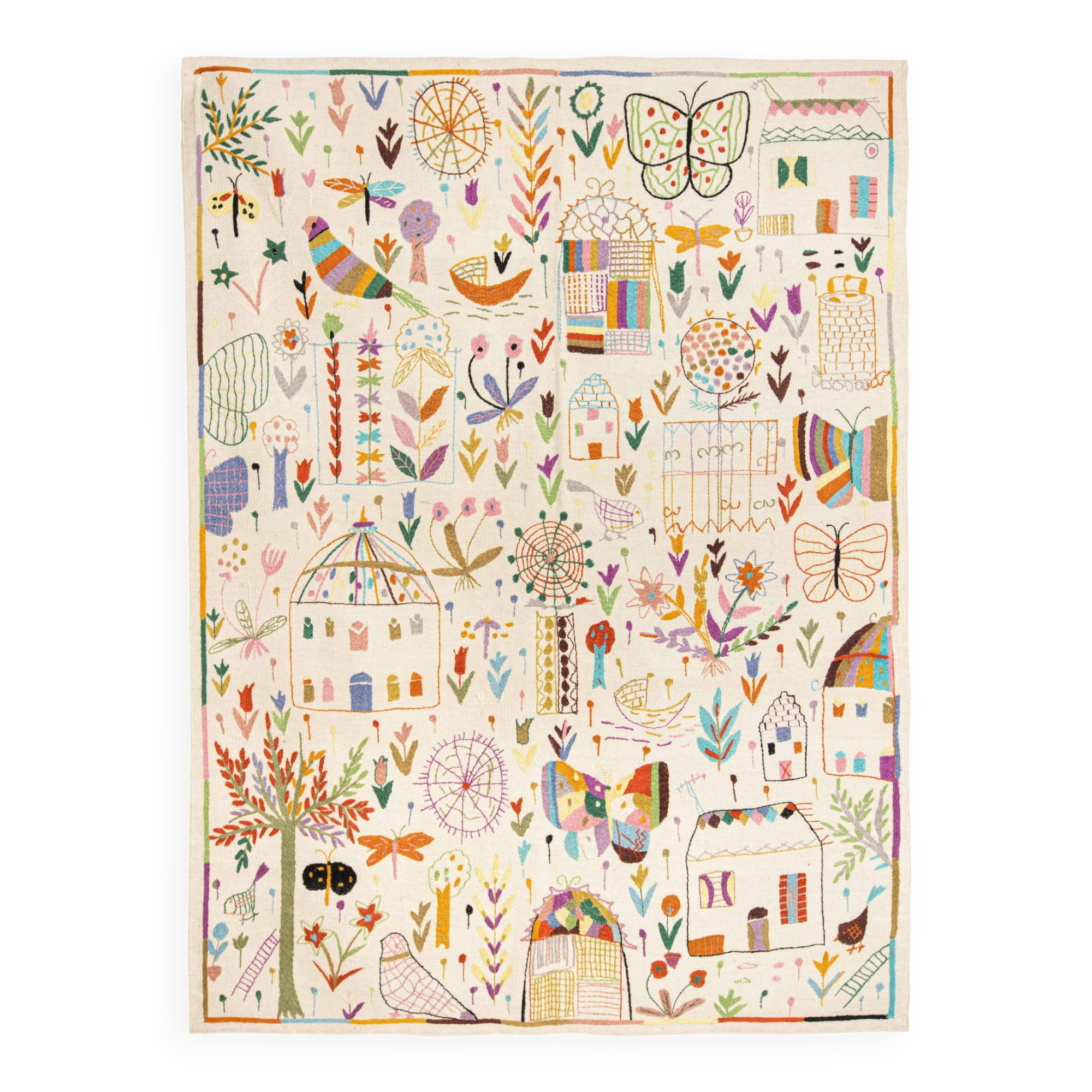 Embroidered Afghan kilim 198 x 145 cm