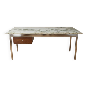 Bureau Knoll design marbre - blanc