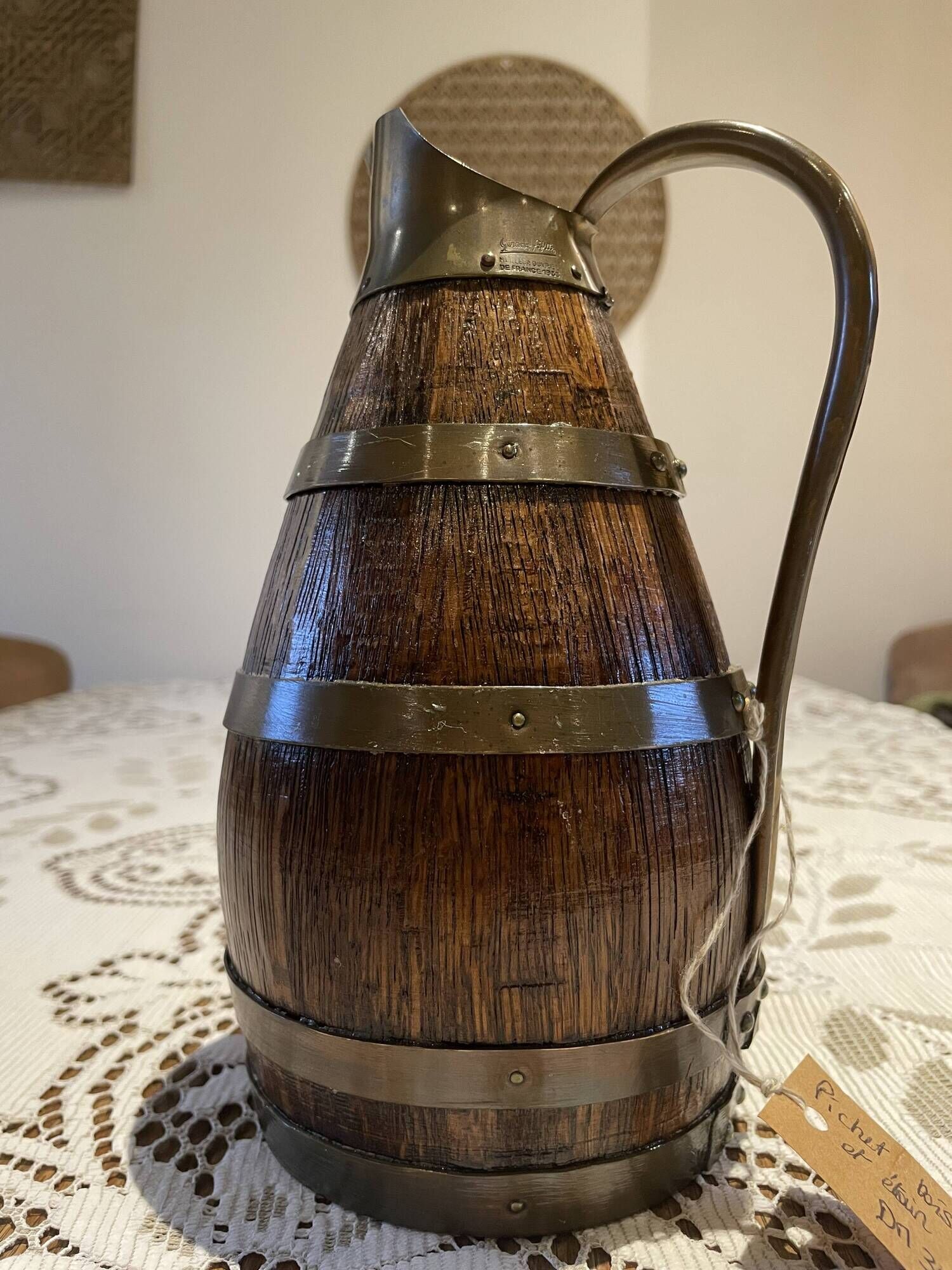 Antique pitcher signed Gérard Lafitte – Best Craftsman of France – restored